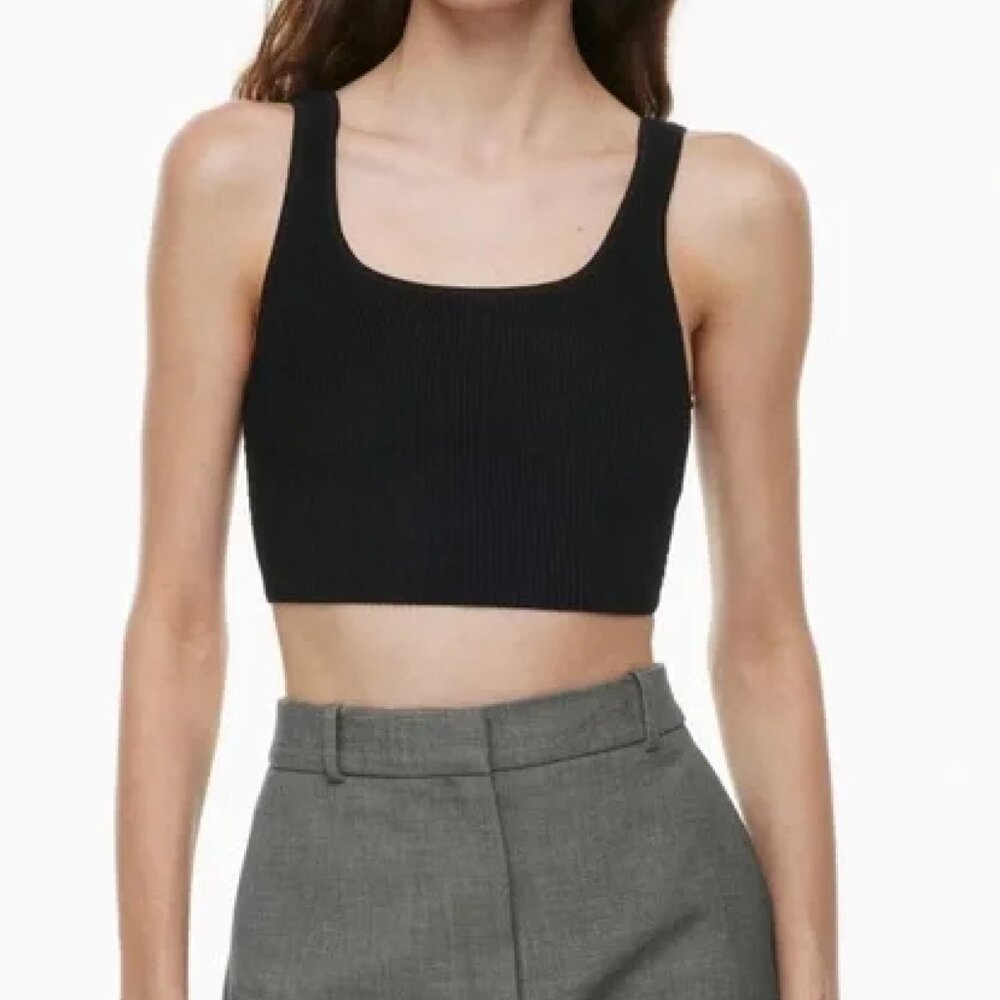 NWT Aritzia Babaton Sculpt Knit Scoopneck Cropped Ribbed Tank